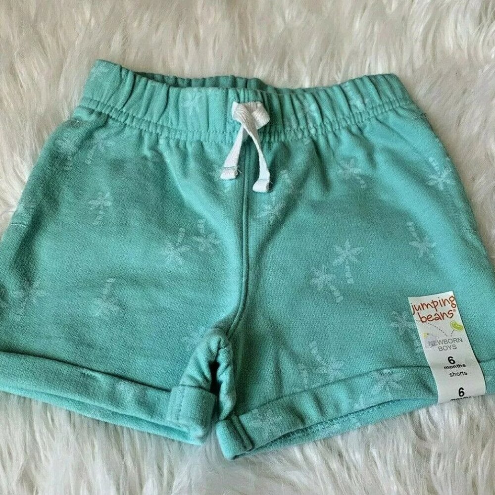 Jumping Beans Baby Boys Tropical Print Aqua Shorts Size 6 Months NWT